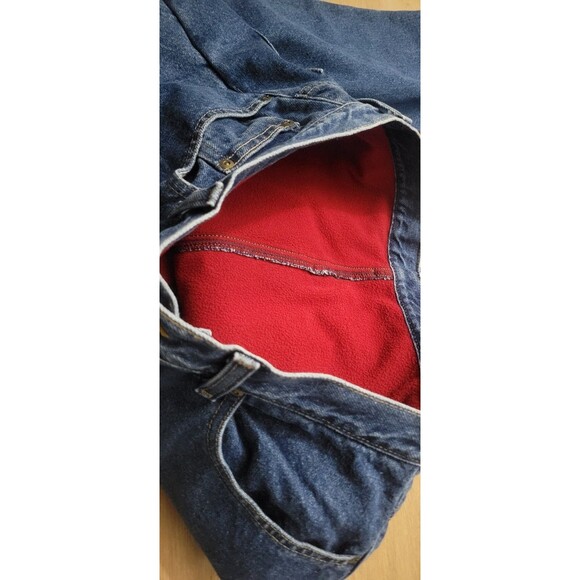 LL Bean Double L Relaxed Fit Fleece-Lined Blue Jeans Size 14 Women's - Picture 6 of 12
